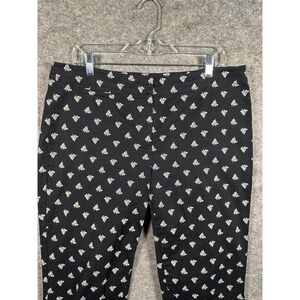 J Jill Women's‎ Black Paisley Print Ankle Pants Size 12 Career Casual